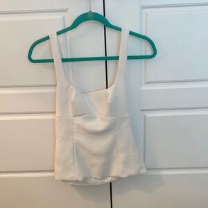 Zara Cream/white Women's fitted Top